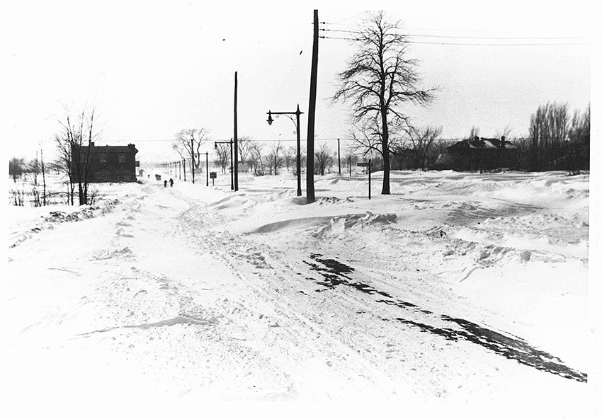Paysage hivernal monterois, vers 1935.